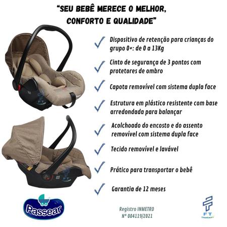 Imagem de Carrinho de Bebê de passeio e Bebê Conforto Passear Marrom