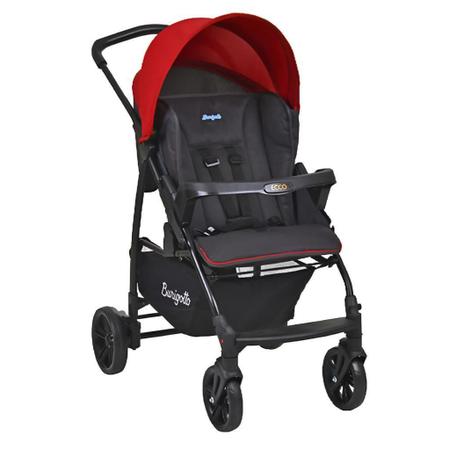 Imagem de Carrinho De Bebê Ecco Cz Vermelho Bebê Conforto E Base