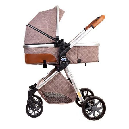 Imagem de Carrinho de bebe europeu luxo 3 em 1 ares + bebe conforto marrom - passear baby