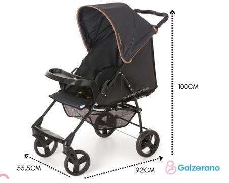 Imagem de Carrinho de bebê galzerano 4-rodas berço-passeio romano