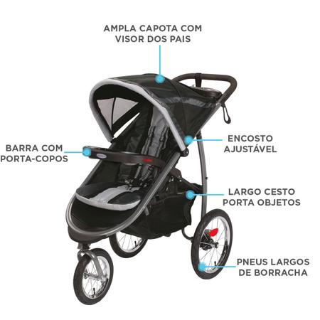 Imagem de Carrinho de Bebê Passeio 3 Rodas Esportivo FastAction Graco