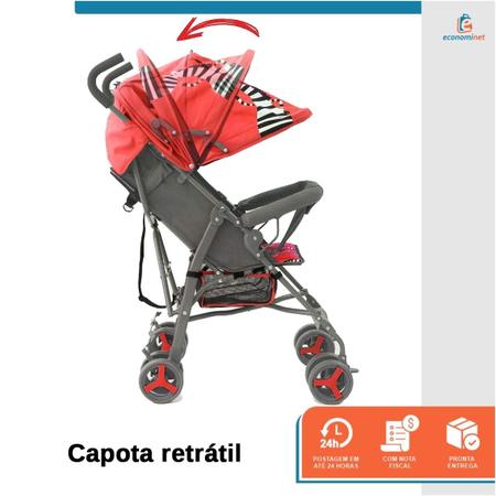 Imagem de Carrinho de Bebê Passeio Guarda Chuva 6-36 Meses 15kg Zebra