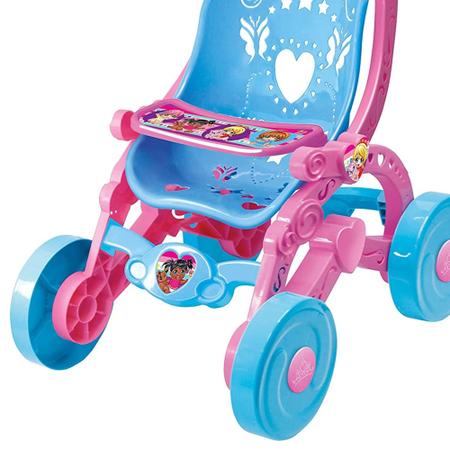 Imagem de Carrinho De Boneca +3 Anos Azul e Rosa Brinquedo Faz de Conta Infantil Decorado com Bandeja Lider - 228