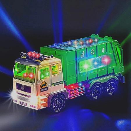 Imagem de Carrinho de Brinquedo Bate Volta Caminhão de Lixo Som e Luz