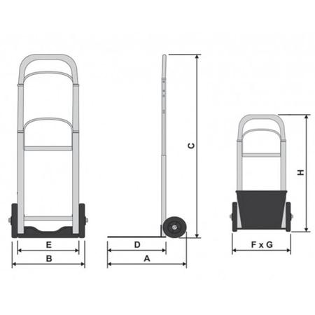 Imagem de Carrinho de Carga Armazém de Alumínio Dobrável Capacidade 90 KG RIOSUL TOOLS