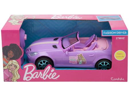 Carrinho de Controle Remoto Barbie Fashion Driver 3 Funções - Candide