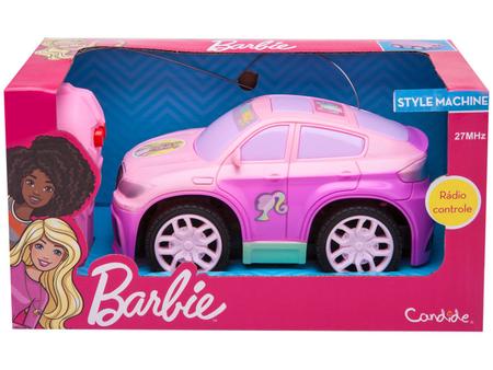 Carrinho De Controle Remoto Barbie Rosa 7 Funções Candide