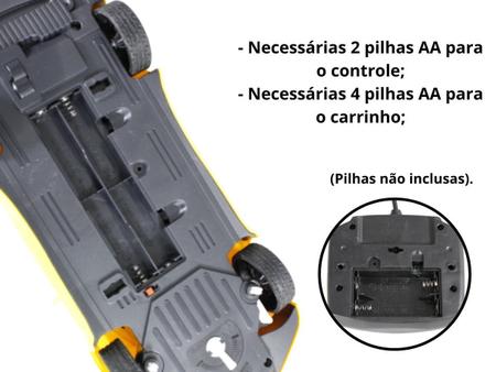 Carrinho De Controle Remoto Menina Brinquedo Inmetro Pilhas