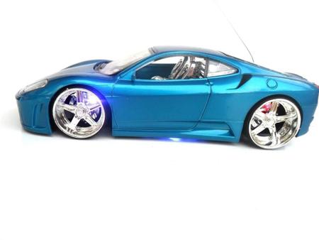 Imagem de Carrinho De Controle Remoto Carro Ferrari F430 Com Led Azul