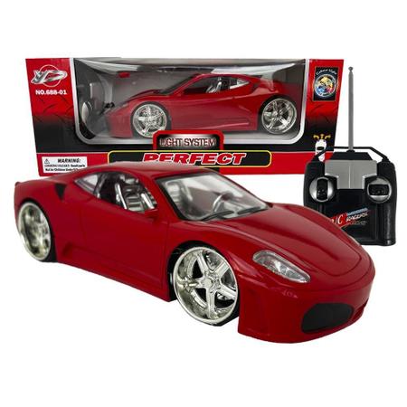 Imagem de Carrinho De Controle Remoto Carro Ferrari F430 Vermelha Led