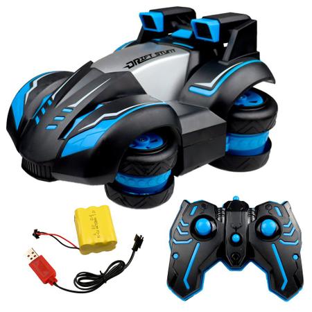 Brinquedo Moto De Controle Remoto Drift Gira 360 Manobras:Azul