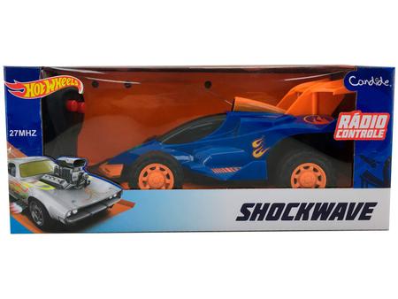 Carrinho Controle Remoto Hot Wheels Shockwave Azul - Candide