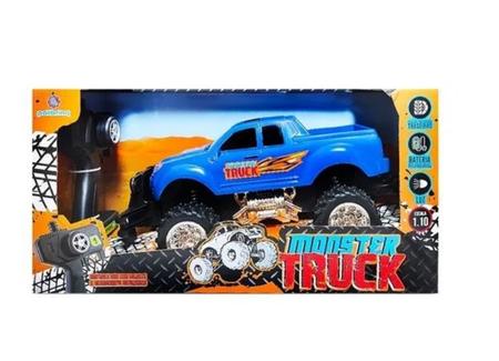 Carrinho De Controle Remoto Monster Truck Azul Polibrinq