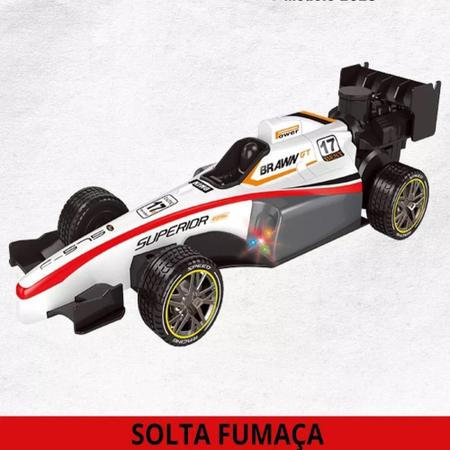 Carrinho Controle Remoto Fórmula 1 Carro 7 Funções Solta Fumaça Emite Sons  E Luzes - Branco - AliExpress