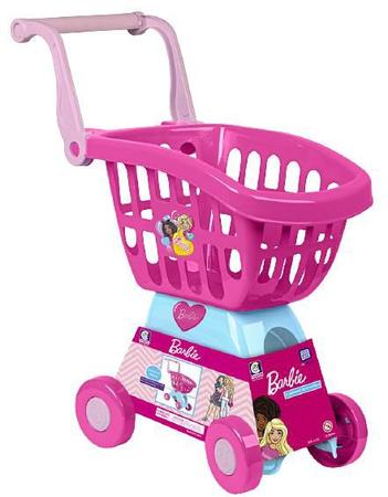 Kit Brinquedo Infantil Mercadinho Carrinho De Compras Barbie Chef