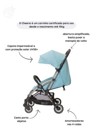 Imagem de Carrinho de passeio cheerio 0m+ uv 50+ bebê infantil chicco