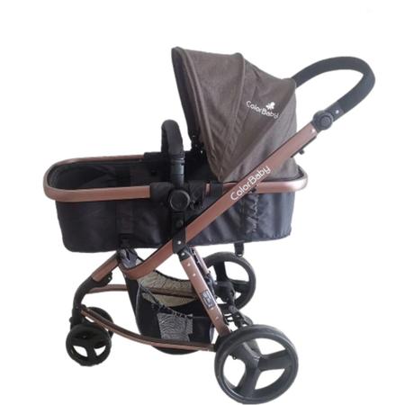 Imagem de Carrinho de Passeio Com Bebê Conforto e Moises Bronze 3 Roda