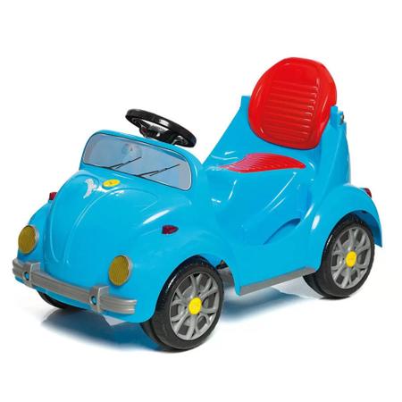 Imagem de Carrinho de Passeio e Pedal Fouks Calesita - Fusca Azul