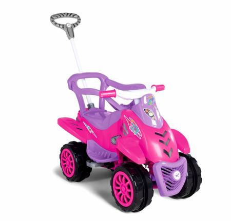 Imagem de Carrinho de passeio infantil Cross Legacy Rosa Pink quadriciclo com pedal e empurrador Calesita