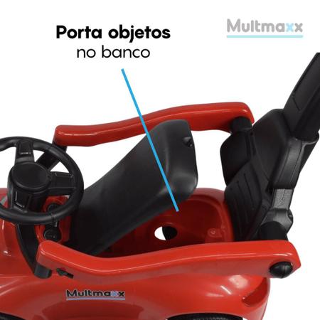 Imagem de Carrinho de Passeio Infantil Empurrador Vermelho com Musica até 30Kg Multmaxx