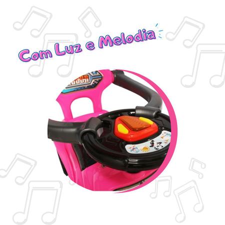 Imagem de Carrinho de passeio infantil meninas com luz e melodia - rosa 