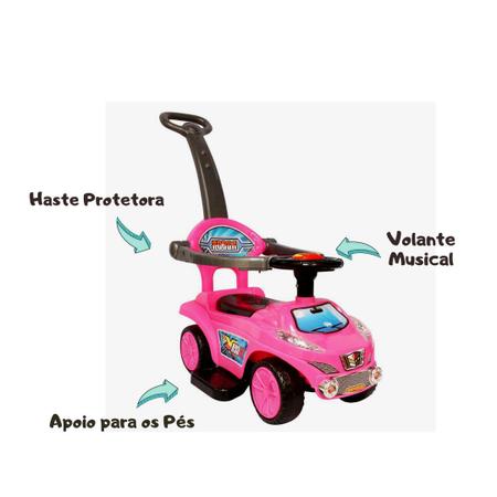 Imagem de Carrinho de passeio infantil meninas com luz e melodia - rosa 