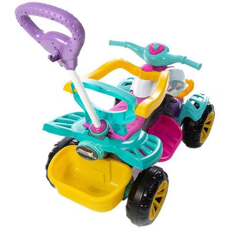 Imagem de Carrinho De Passeio Maral Quadriciclo Infantil Empurrador Pedal Bebê Criança Menina
