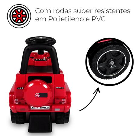 Imagem de Carrinho De Passeio Mercedes Andador Vermelho Infantil Com Painel De Som Interativo E Buzina Belfix