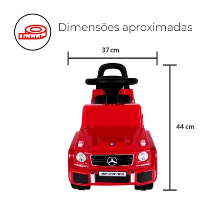 Imagem de Carrinho De Passeio Mercedes Andador Vermelho Infantil Com Painel De Som Interativo E Buzina Belfix