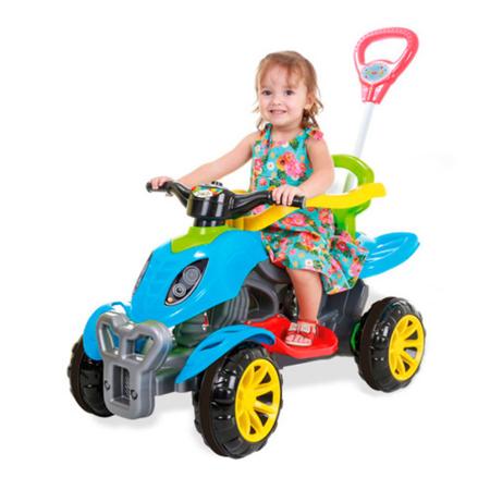 Imagem de Carrinho De Passeio/pedal Infantil Com Empurrador Criança - Colorido - Maral