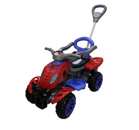 Imagem de Carrinho De Passeio SpiderMan E Andador Quadriciclo Infantil A Pedal