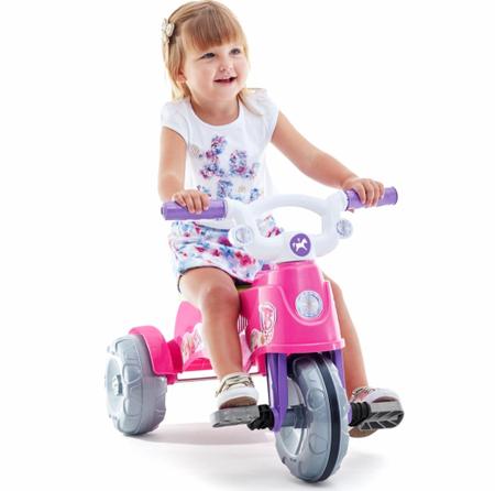 Motoca Infantil Triciclo Rosa com Empurrador - Lugo Brinquedos - Velotrol e  Triciclo a Pedal - Magazine Luiza