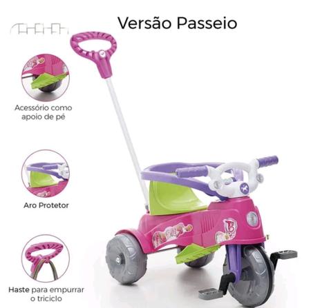 Triciclo Infantil Empurrador Passeio Motoca Velotrol