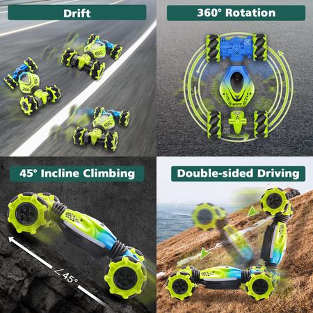 Rc Carrinho drift de Controle Remoto com 2 opções de rodas