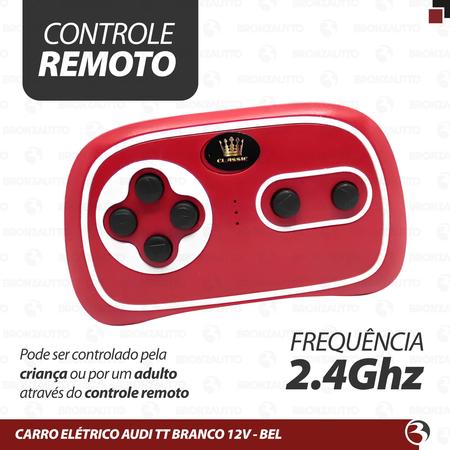 Carrinho Eletrico Bel Audi TT RS 12V Controle Remoto Vermelho - Maçã Verde  Baby