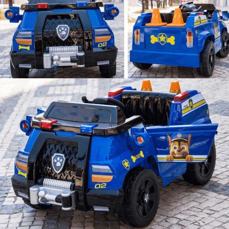 Imagem de Carrinho elétrico infantil brinquedo resgate patrulha canina chase carro motorizado policia 12v usb