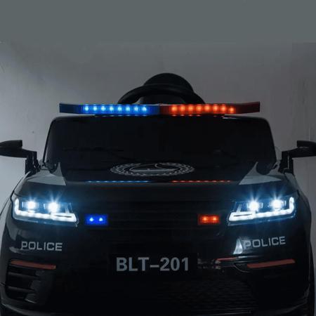 Carro Elétrico Infantil Viatura De Policia Com Megafone USB MP3 Controle  Remoto Luz E Som 12V 