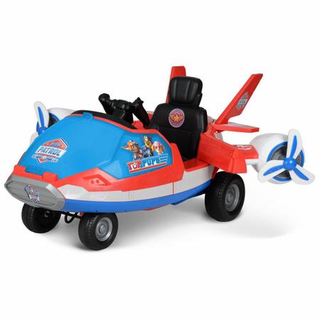 Imagem de Carrinho elétrico infantil Patrulha Canina Avião motorizado 12v carro de passeio c/controle remoto