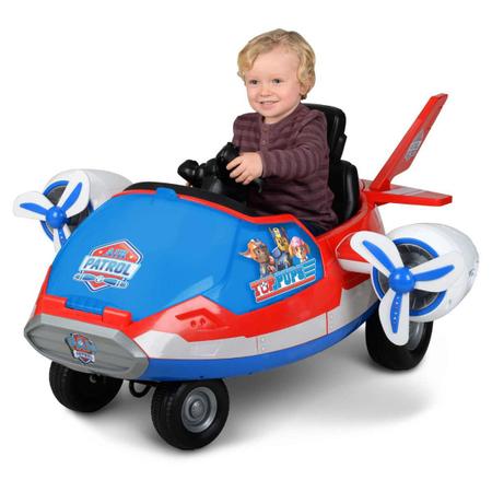 Imagem de Carrinho elétrico infantil Patrulha Canina Avião motorizado 12v carro de passeio c/controle remoto