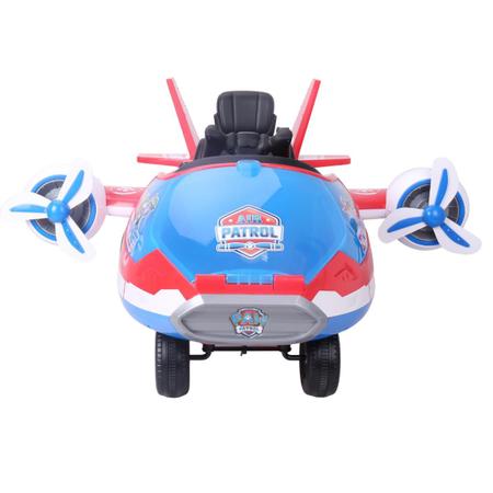 Imagem de Carrinho elétrico infantil Patrulha Canina Avião motorizado 12v carro de passeio c/controle remoto