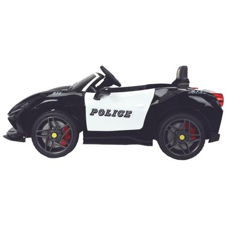 Imagem de carrinho elétrico infantil viatura motorizada 12v carrinho de passeio polícia Sirene Luz led MP3 USB