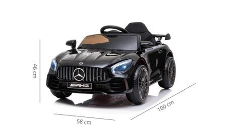 Imagem de Carrinho Elétrico Mini Mercedes Luxo 12v Preto Carro motorizado Infantil Som Luz Controle Menino Men