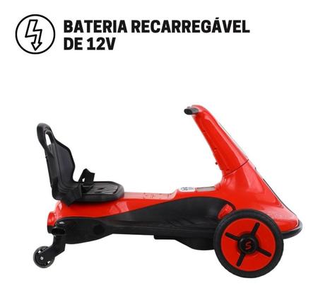 Carrinho Estilo Drift Triciclo Elétrico Tipo Scooter Motorizado 12v Com  Luzes e Som Para Crianças Preto E Vermelho - Importway - Mini Veículos -  Magazine Luiza