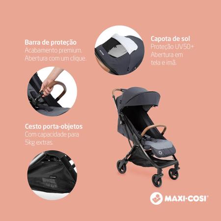 Imagem de Carrinho Eva² Graphite Bebê Conforto e Base Maxi Cosi