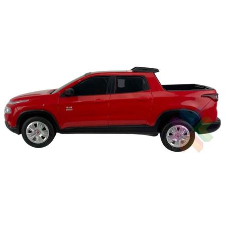 Carro Controle Remoto Bateria Fiat Toro 1/18 - Recarregavel Vermelho