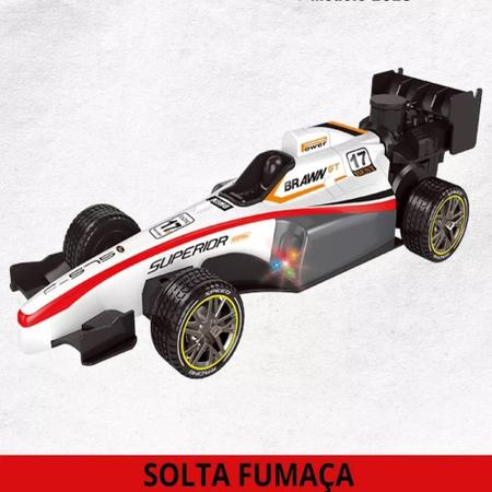 CARRINHO FORMULA 1 CONTROLE REMOTO INFANTIL CARRO 7 FUNCOES FUMACA