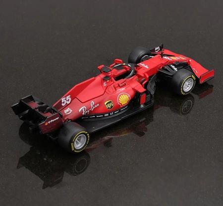 Imagem de Carrinho Fórmula 1 Ferrari SF21 55 Miniatura Coleção 1:43 Bburago