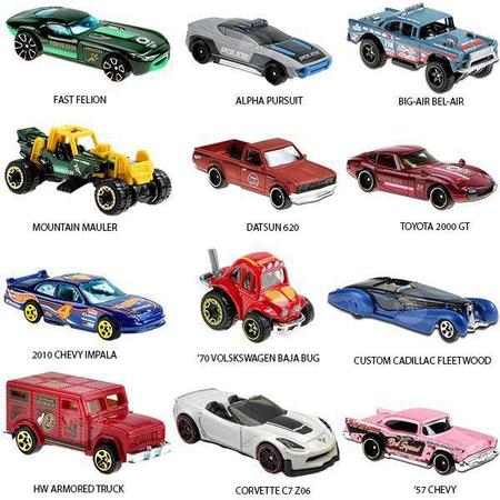 Carrinho Hot Wheels 12 Peças - Diversos Modelos - C4982 em