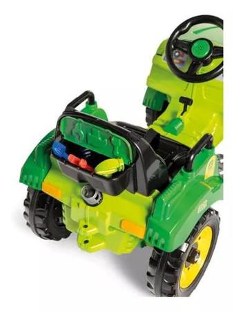 Imagem de Carrinho Infantil Trator Verde 2 em 1 Passeio e Pedal e apoio de pés Calesita 
