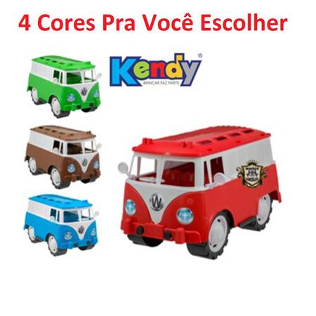 Imagem de Carrinho Kombi Brinquedo Carro Perua Grande Infantil 38cm Azul Verde Vermelha ou Marrom